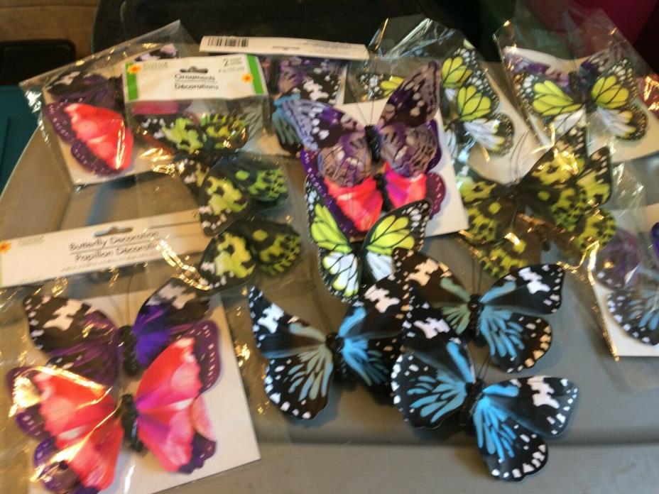 Lot of 22 Clip On Butterfly Decorations