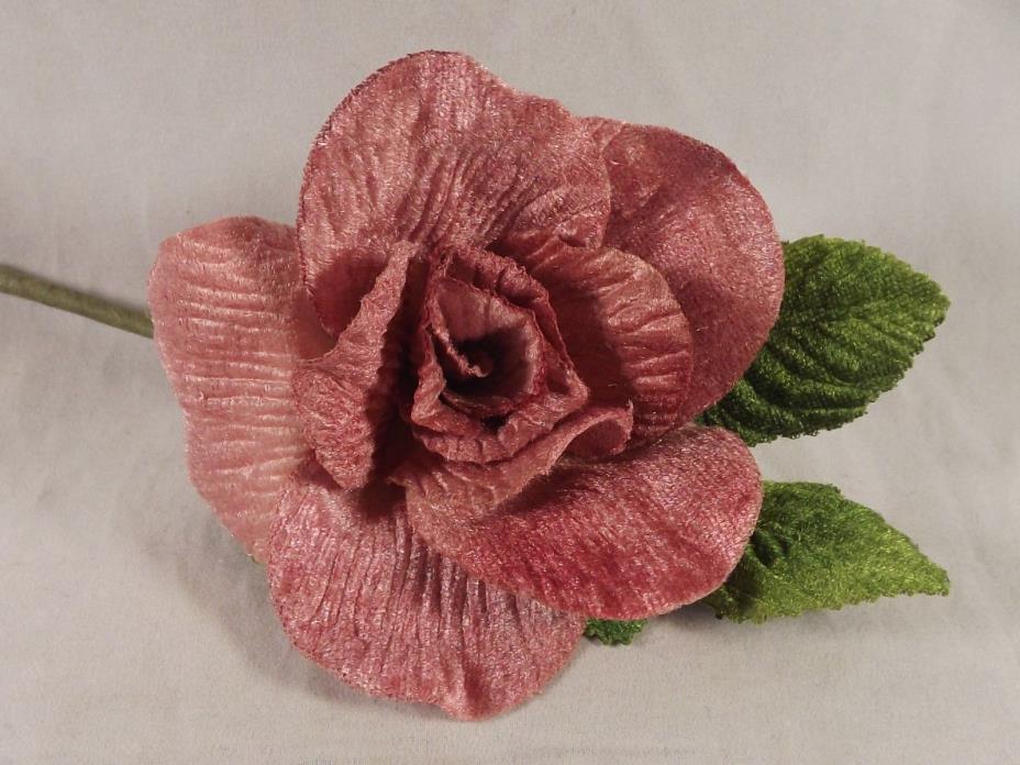 Mauve Rose Velvet Millinery Bridal Flower Crown Corsage Wedding Crafts 3 inch