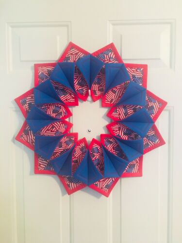 Decorative Wreath-Fold and Stitch Red, White, and Blue Wreath