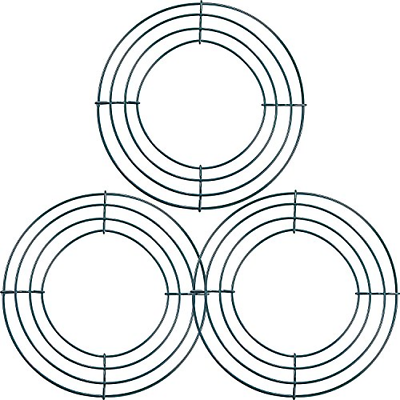 Frame For New Year Valentines Decoration, Dark  3 Pack Wire Wreath Rings