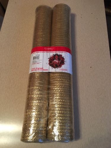 Deco Mesh Gold Double Roll Pkg Holiday/Autumn Wreath Making Crafts New!