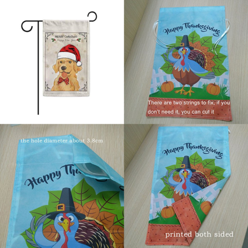 Merry Christmas & Happy Year A Cute Dog In Santa Hat Decorative Garden Flag For