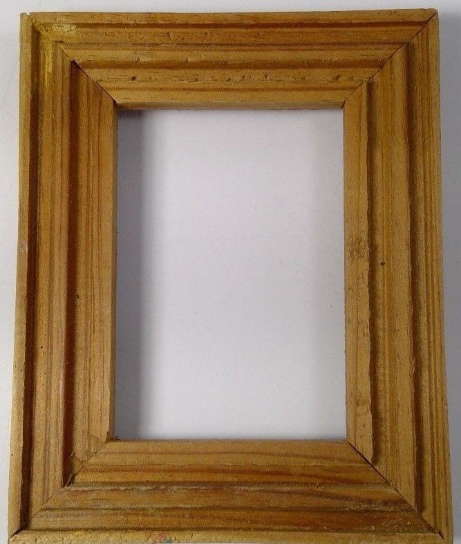 wooden picture frame unfinished small rectangular 3-D natural 4.5
