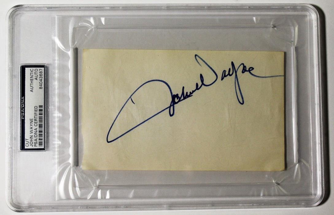 JOHN WAYNE Signed Autographed SLABBED INDEX CARD PSA 0785
