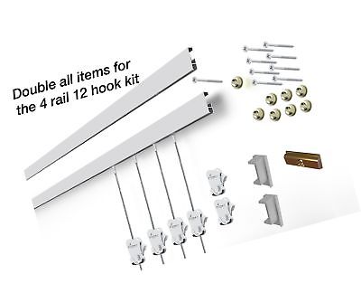STAS Cliprail Complete Art Hanging Gallery System (4 Rails 12 H... 2DAY DELIVERY