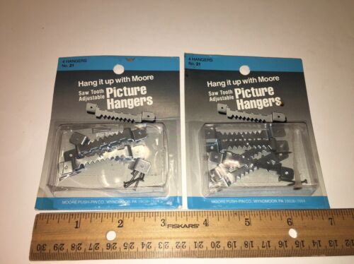 Moore Small Saw Tooth Picture Hangers, Lot of 2 packs, 4 Hangers Each, New