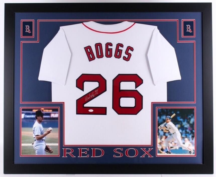 WADE BOGGS Signed 35x43 Custom Framed Jersey (JSA COA) 2046