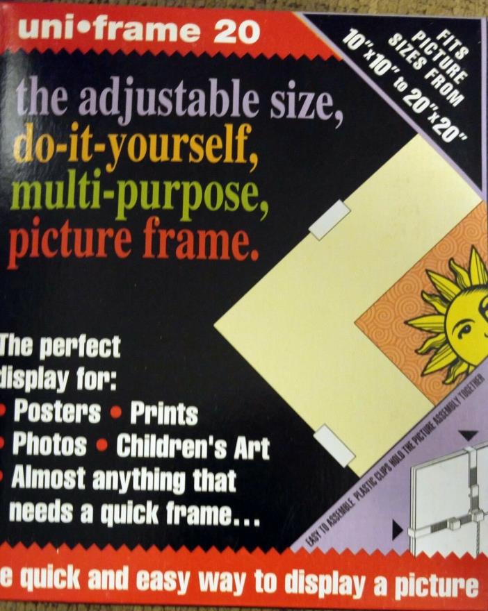 New Uni-Frame 20 Adjustable Acrylic Frame - Frames 10 x 10 To 20 x 20 easy