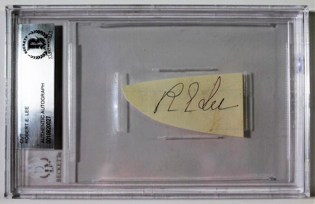 ROBERT E. LEE Signed Autographed SLABBED CUT BECKETT 6505