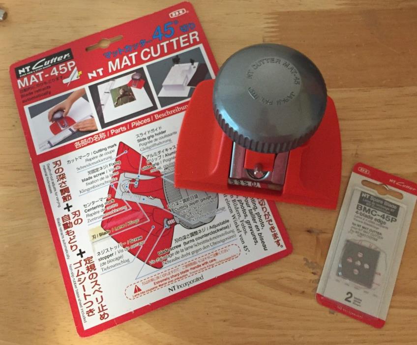 NT Cutter Mat-45P 45 Degree Mat Cutter with 2 BMC-45P Spare Blades in Pkg Japan