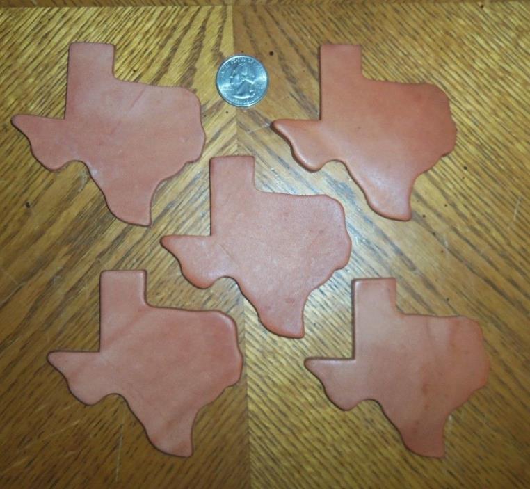 State of Texas Shaped Leather Cutouts Crafting Supplies Lot of 5