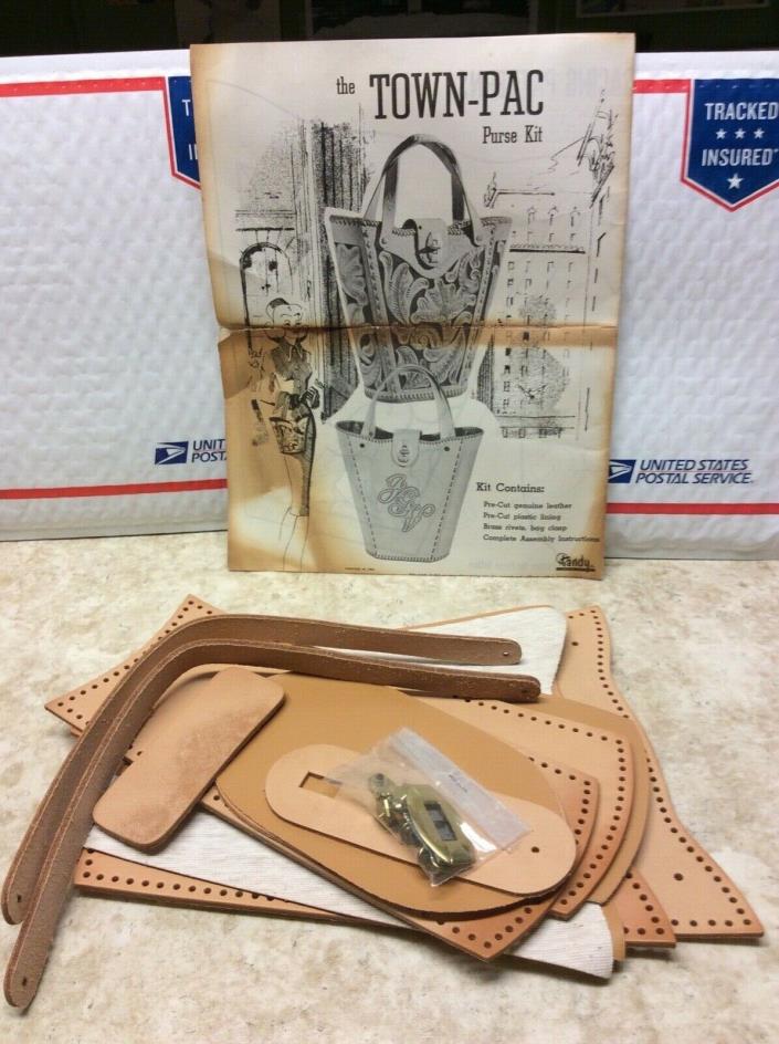 Vintage Tandy Leather Handbag Purse Kit Vintage Town-Pac Complete