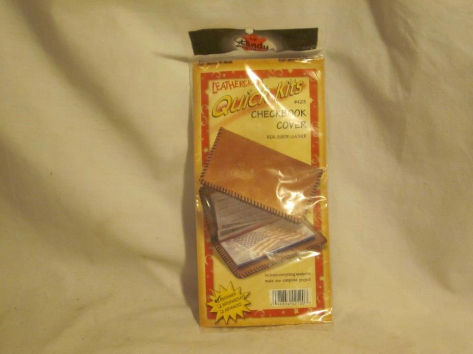 LF Tandy Leathercraft Quick Kit #4213 Checkbook Cover real suede leather