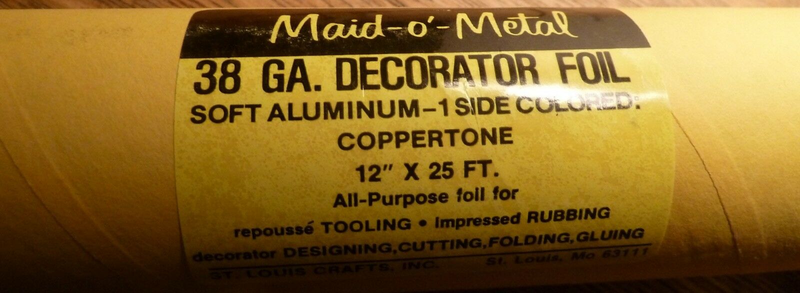 Maid-O'-Metal 38 Ga. Decorator Foil One side coppertone - partial good roll
