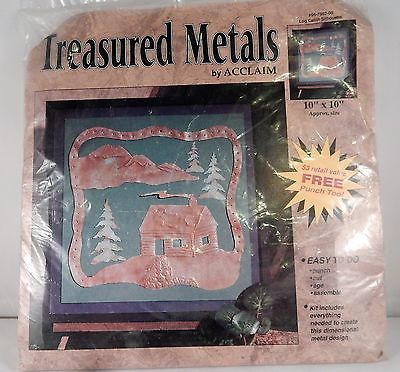 Treasured Metals By Acclaim Log Cabin Silhouette Kit  Metalworkin Crafting   NIP
