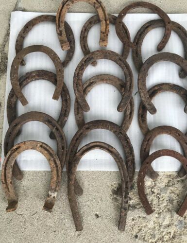 Lot of 17 used  Rusty Horseshoes: steel, craft, rustic,wedding, Decoration