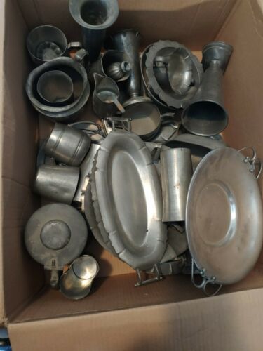 38 + lbs. SCRAP PEWTER Lot. Tin & Lead Recycle crafts, jewelry, free S&H