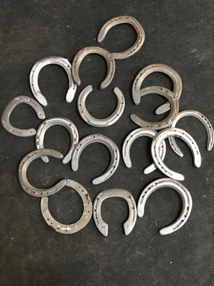 16 Used Aluminum Horse Shoes Crafts, Reuse, ect Great Shape!