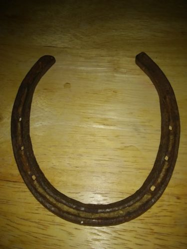 Steel LUCKY horseshoe. Small shoe - Mini horse/pony - Vintage