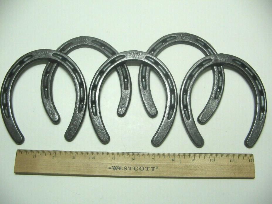 5 Steel horseshoes made by Diamond - Hot forged  4@ # S1 and 1@ # S0 Saddle lite