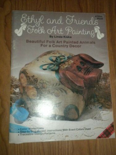 Ethyl and Friends Folk Art Painting #7896 Plaid Animals Country Decor