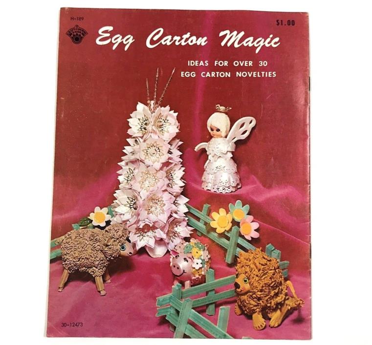 Vintage 1970 Egg Carton Magic Magazine Craft Guide Book Over 30 Idea Novelties