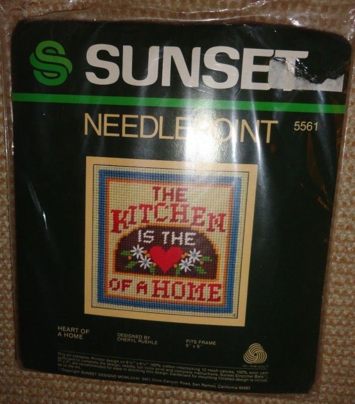 VINTAGE NEW SUNSET NEEDLEPOINT 5561 HEART OF THE HOME  5