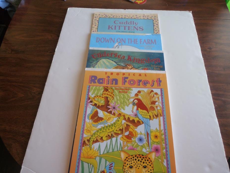 Coloring Books - 24 Pages in 4 Oversize Books Red Farm Studio- Never Used,Stored