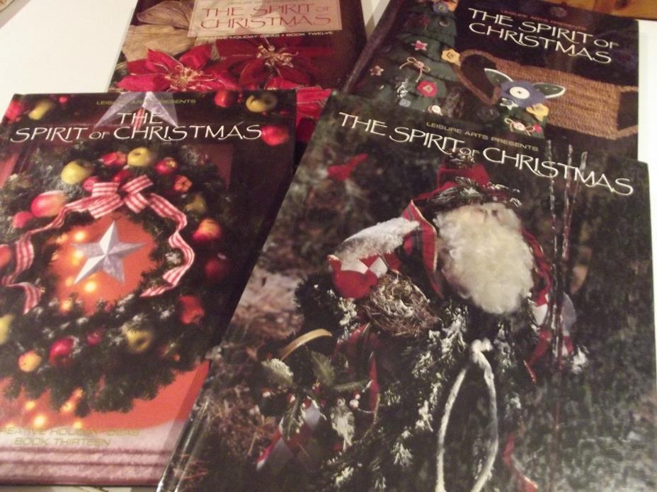 Leisure Arts, The Spirit of Christmas, Set of 4 Books, Christmas Decorating