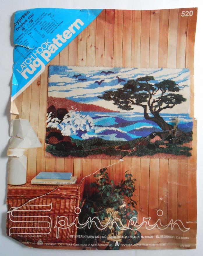 Spinnerin Latch Hook Rug Pattern 520 Partially Stitched Large 36
