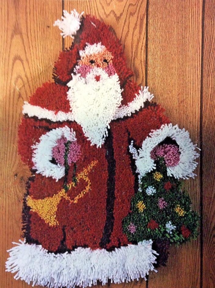 Rare Retired Out of Print Santa Claus Sculptured Latch Hook Rug Kit Wall Hanging
