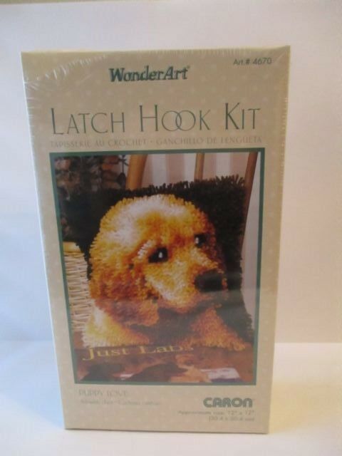 NEW Wonderart Latch Hook Rug Kit Puppy Love FREE SHIP 12 X12 4670 lab dog craft