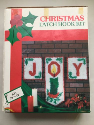 Vintage Christmas JOY Latch Hook Kit Candle #2000  20