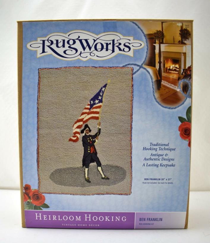 RugWorks Ben Franklin Heirloom Hooking Rug Kit-Printed Jute Backing 20