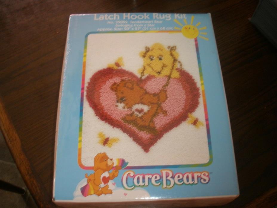 NEW Care bears Latch Hook Rug Kit  #39002 TENDER HEART BEAR SWINGING FROM A STAR