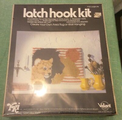 Vintage Valiant Lions Latch Hook Rug Kit 