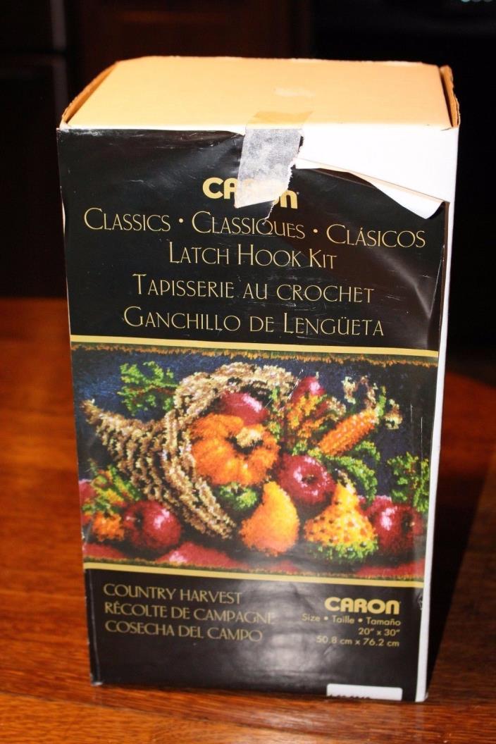 Caron Latch Hook Kit Classic Country Harvest with hook & instructions in box