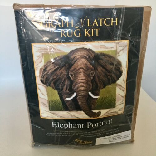 Latch Hook Kit Rug Elephant Portrait 44” X 40”  New