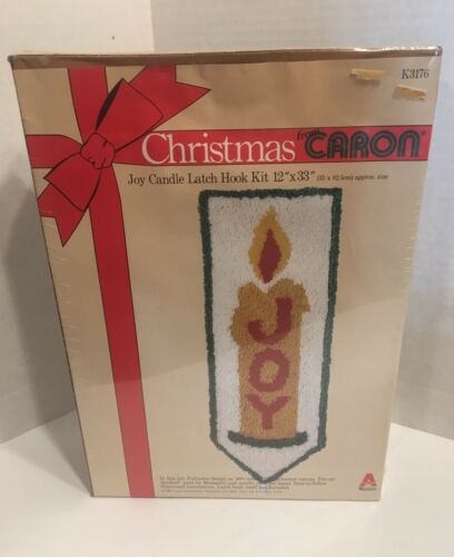 NEW Caron Latch Hook Kit Vintage Christmas K3176 Joy Candle 12