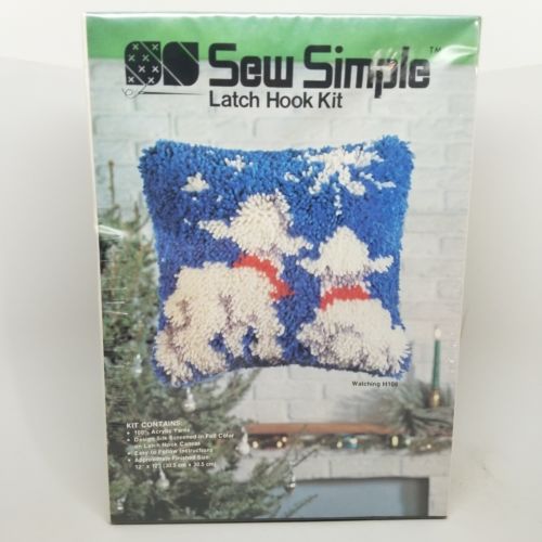 New Vintage 1982 Sew Simple Latch Hook Rug Watching H108 New Old Stock Sealed