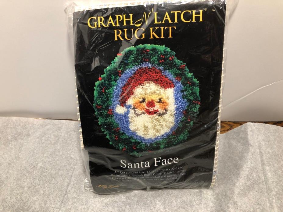 Graph N Latch Rug Kit Santa Face 13x13 Christmas M.C.G Textiles USA