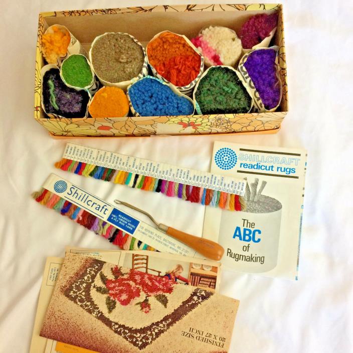 Estate Sale Lot SHILLCRAFT Latch Hook Instructions Ads Leftover Yard Color Chart
