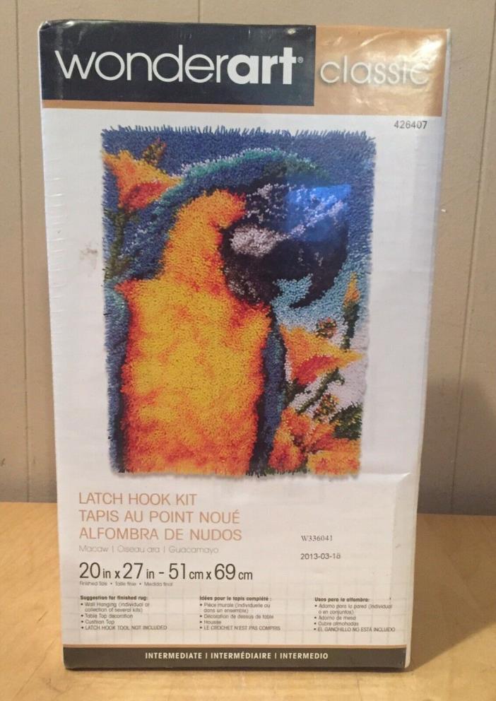 NEW Wonderart Classic Latch Hook Kit Macaw Parrot Bird #426407 NEW 20