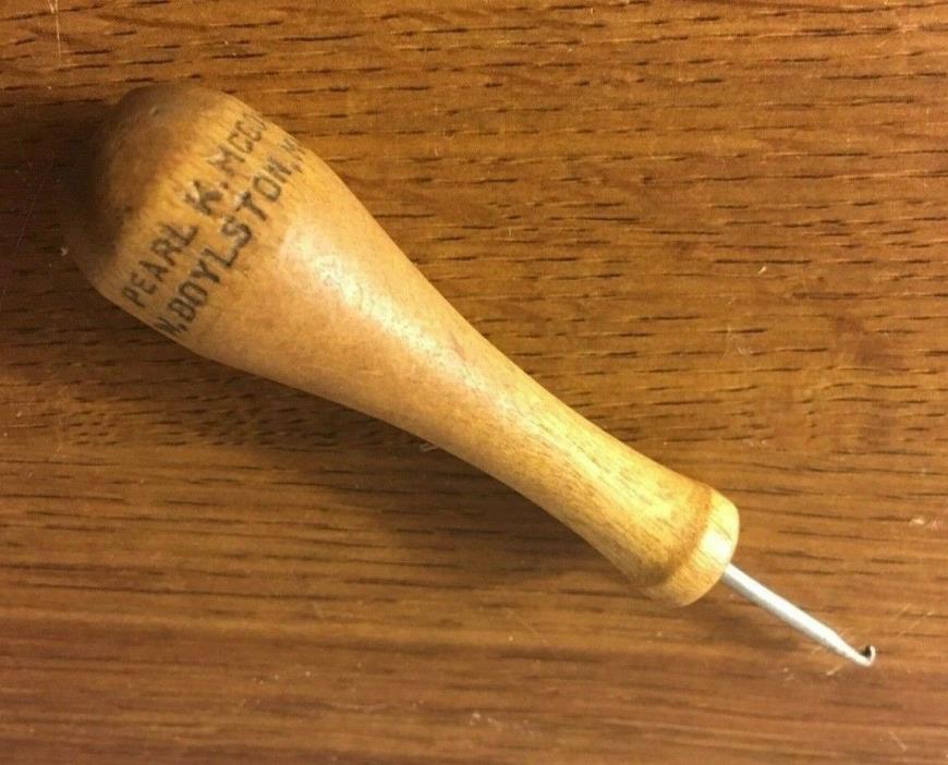 Vintage Pearl K. McGown Hooking Tool with Wood Handle