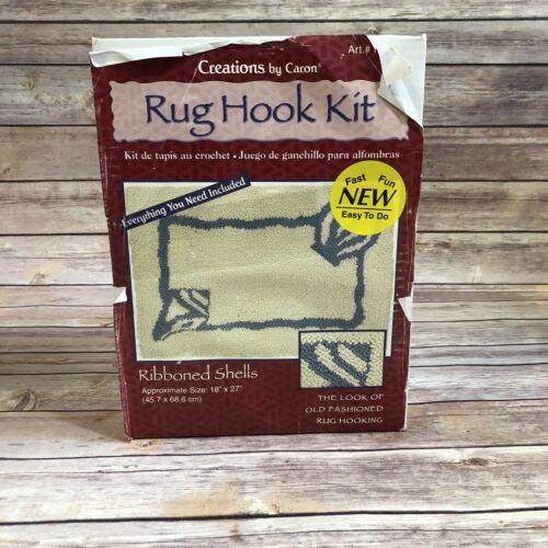 NEW Creations by Caron Rug Hook Kit Ribboned Shells New in Box