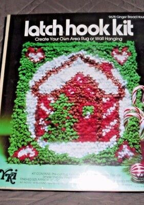 Vintage Latch Hook Kit #9678 Ginger Bread House Valiant Yarn YKI 1977 Christmas