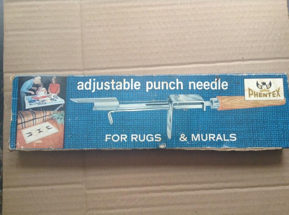 Vintage Phentex Adjustable Punch Needle for Rugs & Murals - Original Box