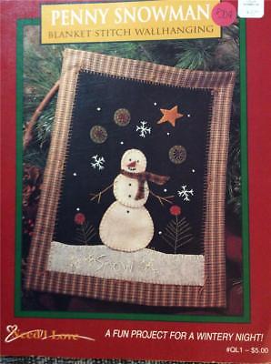 Penny Snowman Blanket Stitch Wall Hanging QL! Penny Wall Hanging