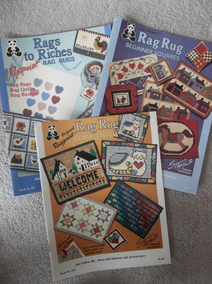 RAG RUG Pattern Leaflets ~ Rags to Riches Rag Rugs Quick-Stitch