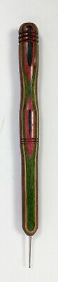 Handmade Pencil Hook — 2mm — Handle Made of Rainbow Colored Wood